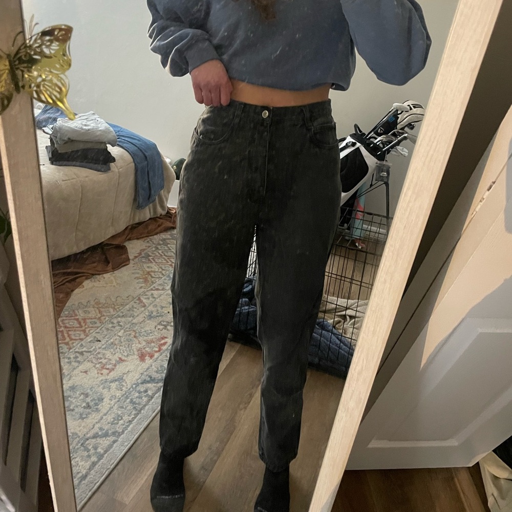 bill blass High-Rise Charcoal Black Jeans